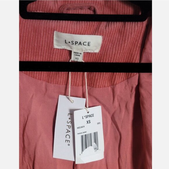 L*SPACE Horizon Ribbed Corduroy Cotton Cropped Puffer Jacket Women XS Desert Sun - Picture 14 of 16